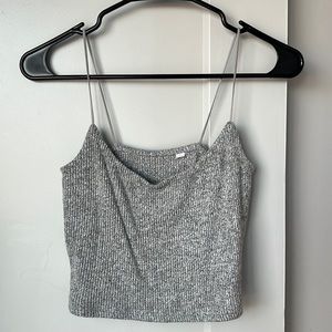 Gray Ribbed Tank Top